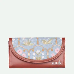 ZOUK Women Floral Printed Jaipur Fresco Kyra Flap Wallet image 2