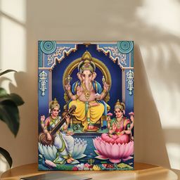 Art Street Navy Blue & Yellow 1 Piece Canvas Religious Wall Paintings-image-26