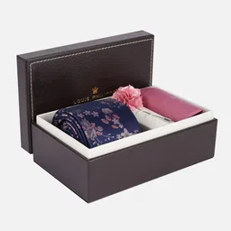 Louis Philippe Men Tie, Cufflinks, Pocket Square Accessory Gift Set-picture-0