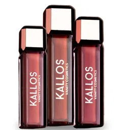 KALLOS VANITY Set of 3 Lip Plush Lipsticks- 3 ml - Vintage Icon -Almost Famous -Peach Play image 1