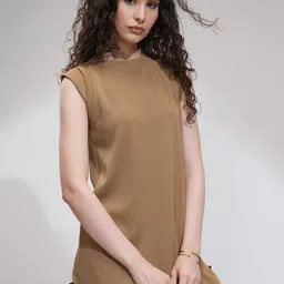 Tokyo Talkies Women Solid Fit And Flare Midi Dress-image-88