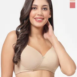 SHYAM SONS FLAIR Plain Mould Women Pack of 2 Full Coverage Lightly Padded T-shirt Bra-picture-19