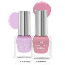 FILMY BEAUTY Set Of 2 Gel Effect Nail Polish- 10 ml Each- Lilac Luster 24- Sugar Fairy 13-9
