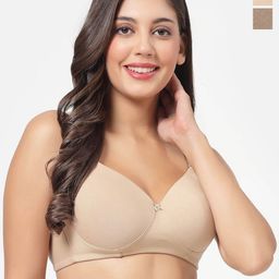 SHYAM SONS FLAIR PlainMould Pack Of 2 Full Coverage Lightly Padded T-Shirt Bra-picture-23
