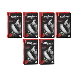 Manforce Men Set Of 6 Xotic Dotted Condoms- 10 Pcs Each- Strawberry Flavour-16