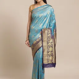 DIVASTRI Ethnic Motifs Woven Design Zari Mysore Silk Saree-image-19