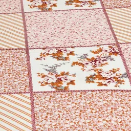 BED-SHEET.COM Peach-Coloured Printed 140 TC Cotton King Bedsheet Set 2.54 m x 2.74 m image 5