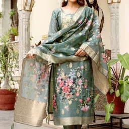 URMIR FASHION Women Floral Printed Regular Kurta with Trousers & With Dupatta-picture-17