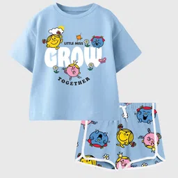 Nap Chief Girls Printed T-shirt with Shorts-image-91