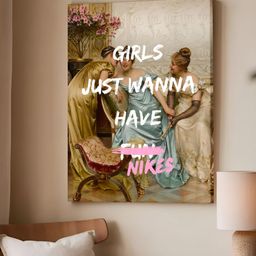 Art Street Feminist Altered Stretch Pink And Blue Millennials Canvas Wall Art-23