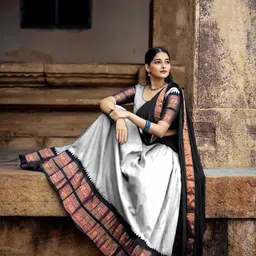 MANMOHITSAREE Semi-Stitched Silk Lehenga & Unstitched Blouse With Dupatta-11