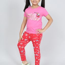 Here&Now X Denikid Girls Peanuts Printed Pure Cotton T-shirt with Trousers-picture-9