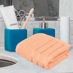 Kuber Industries Set Of 3 Peach-Coloured Striped Cotton Face Towels image 3