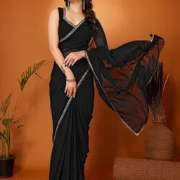 LeeliPeeri Designer Sequinned Poly Georgette Saree-picture-4