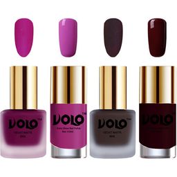 VOLO Set Of 4 Velvet Matte & Extra Shine Nail Polish-8 ml & 9.9 ml  Each 14-29-35-44-35