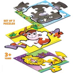 Frank Play And Learn The Jungle Jigsaw Puzzle Multicolour Set of 3 - 15 Pieces image 3