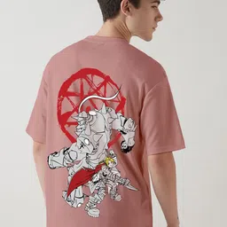 Crazymonk Elric Brothers Fullmetal Alchemist Printed Oversized Cotton T-shirt-picture-37