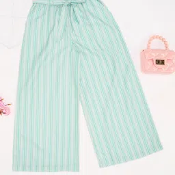 AKKRITI BY PANTALOONS Girls Striped Palazzos-15
