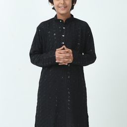 CHILINS Boys Embroidered Kurta Set-image-19