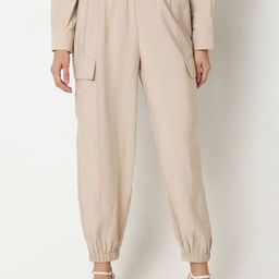 Vero Moda Women Tapered Fit High-Rise Joggers Trousers-image-86