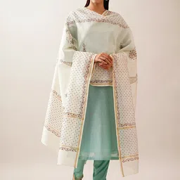 JAYPORE Printed Cotton Silk Dupatta-image-54
