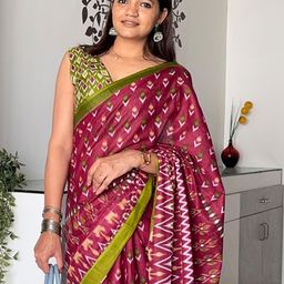 Mitera Floral Ikat Saree-image-62
