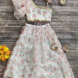 LABEL KANUPRIYA Girls Printed Ready to Wear Lehenga &-image-30
