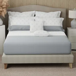 Boutique Living India Grey & White Printed 400TC Cotton King Bedsheet Set 2.74 m x 2.74 m-picture-23