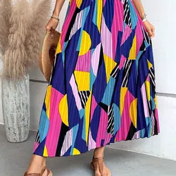 LookShine Women Abstract Printed A-Line Maxi Skirt-picture-10