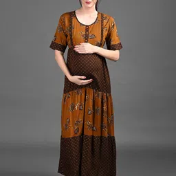 GOLDSTROMS Ethnic Motifs Print Maternity Maxi Dress-image-29