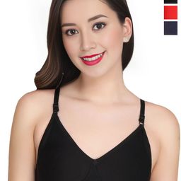 Liigne Women Pack of 3 Solid Full Coverage Non Padded Bra-28
