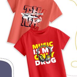 Provogue Boys 2 Printed Pure Cotton T-shirt-40