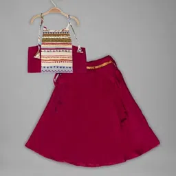 Anneca Girls Striped Halter Neck Lehenga & Blouse-picture-46