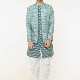 Arihant Rai Sinha Men Embroidered Regular Thread Work Pure Cotton Kurta with Dhoti Pants-30