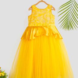 Toy Balloon kids Girls Floral Printed Peplum Maxi Dress-98