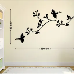 LANSTICK Black Tree With Birds Self-Adhesive Wall Sticker-image-71