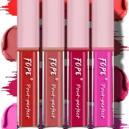 FOPE Pout Perfect Set Of 4 Long Lasting Matte Liquid Lipstick - 4ml Each- 04- 05- 10- 11-84