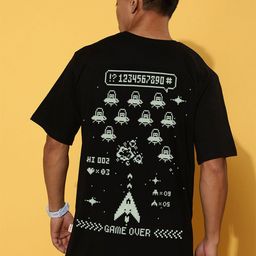 VEIRDO Men Graphic Printed Round Neck Pure Cotton Oversized T-shirt-image-72
