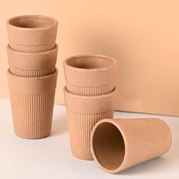 eha Pack of 6 Beige Solid Matte Cups-image-102