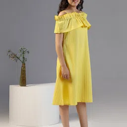 OMPAX Flutter Sleeve A-Line Midi Dress image 3