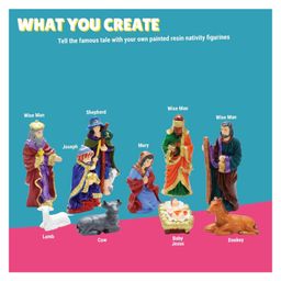 Kalakaram Paint Your Own Nativity Scene Figurines Kit - Multicolour image 4