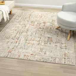 Kaleen India Cream-Coloured Abstract Anti-Skid Polyester Carpet-image-10