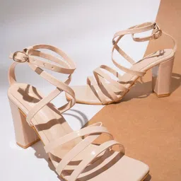 Looper Women Open Toe Block Heels With Backstrap-1