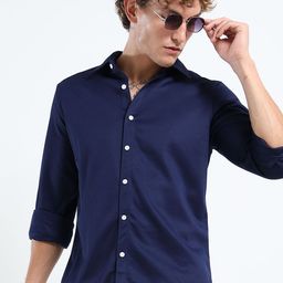 THE BEETEL HOUSE Men Textured Spread Collar Casual Shirt-image-50