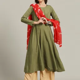Anouk Rustic Women Embroidered Thread Work Crepe Anarkali Kurta-picture-24