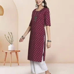 7Threads Selection Of 2 Floral Printed Round Neck Straight Kurtas image 5