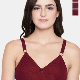 Bodycare Pack of 3 Cotton Lightly Padded Non wired Tshirt Bra-23