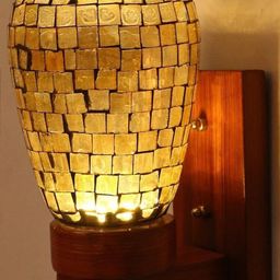 1ST TIME Black & Gold-Toned Glass Traditional Cylinder Shaped Wall Lamp-picture-45