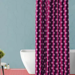 ArtzFolio Black & Purple Floral Printed Waterproof Shower Curtain-image-99