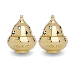 POSHIFY Kuber Goblet Brass Diya Pooja Essentials-20